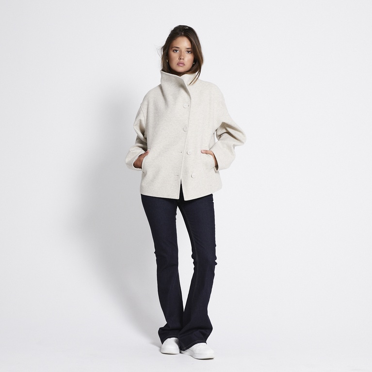 Funnel neck jacket "Blaire" Light Beige